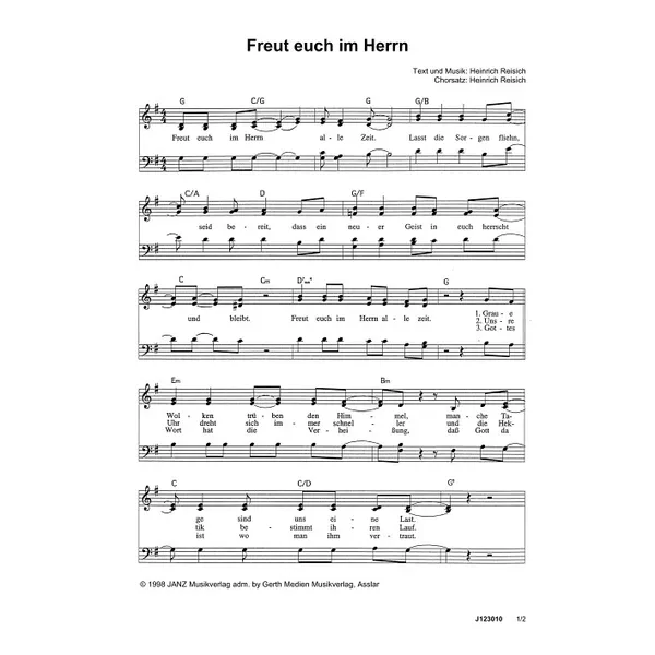 Produktbild des Artikels Freut euch im Herrn (Noten - Download)