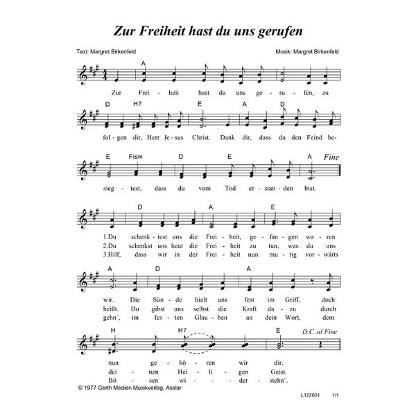 Produktbild des Artikels Zur Freiheit hast du uns gerufen (Noten - Download)