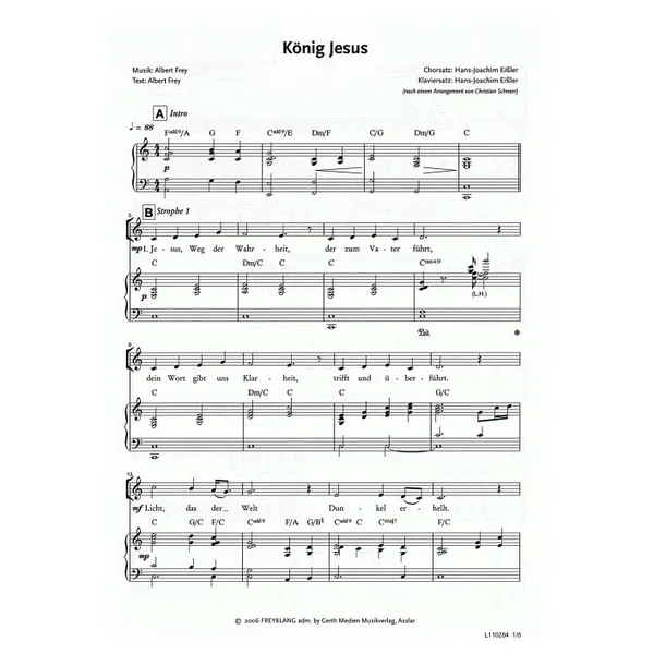Produktbild des Artikels König Jesus (Noten - Download)