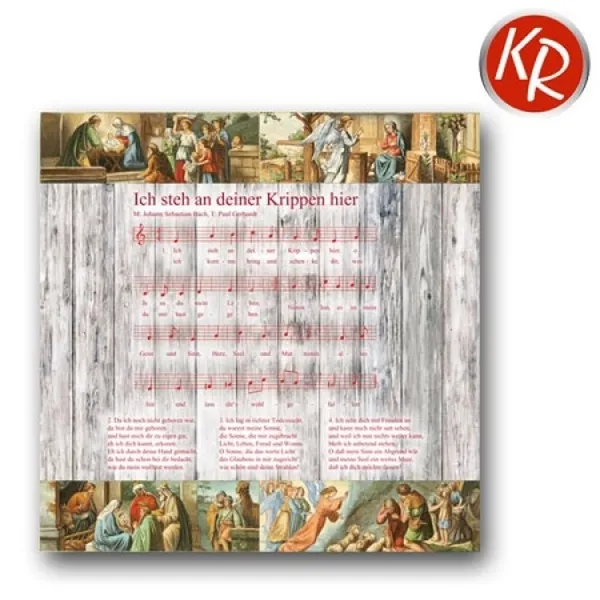 Produktbild des Artikels Weihnachtsserviette "Ich steh an deiner Krippen hier" ()