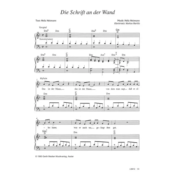 Produktbild des Artikels Die Schrift an der Wand (Noten - Download)