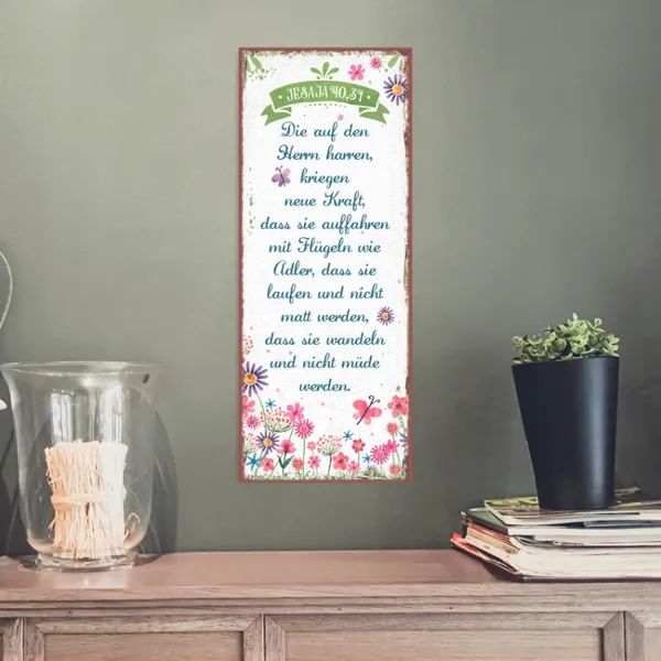 Produktbild des Artikels Metallschild lang - Die auf den Herrn harren ()