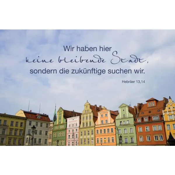 Produktbild des Artikels Postkarte "Jahreslosung 2013" Bunte Häuser - 10 Stück (Schreibwaren)