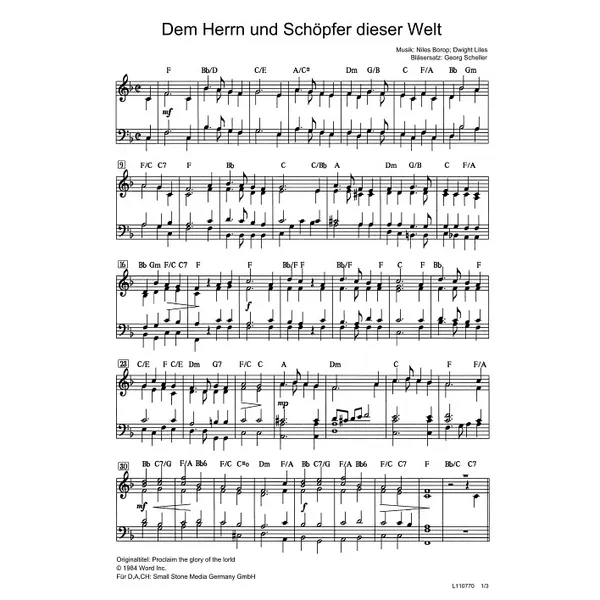 Produktbild des Artikels Dem Herrn und Schöpfer dieser Welt (Noten - Download)