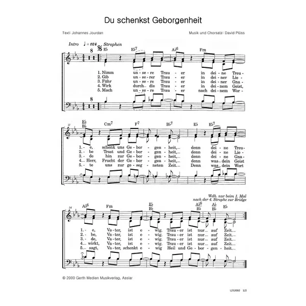 Produktbild des Artikels Du schenkst Geborgenheit (Noten - Download)