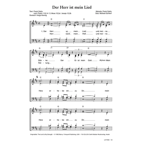 Produktbild des Artikels Der Herr ist mein Lied (Noten - Download)