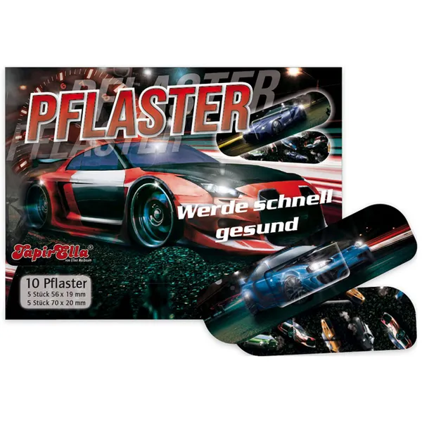 Produktbild des Artikels Pflaster Rennauto  - "Werde schnell gesund" ()
