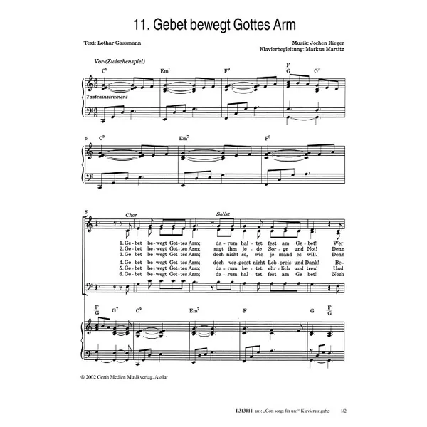 Produktbild des Artikels Gebet bewegt Gottes Arm (Noten - Download)