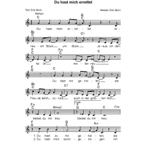 Produktbild des Artikels Du hast mich errettet (Noten - Download)