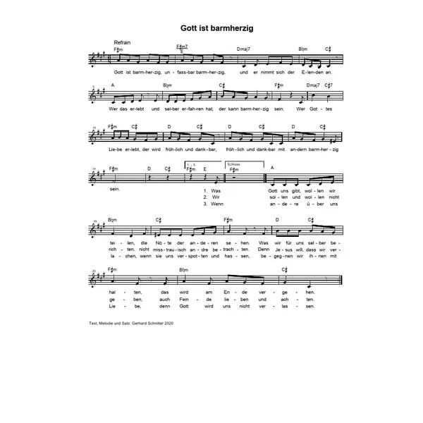 Produktbild des Artikels Gott ist barmherzig (Noten - Download)