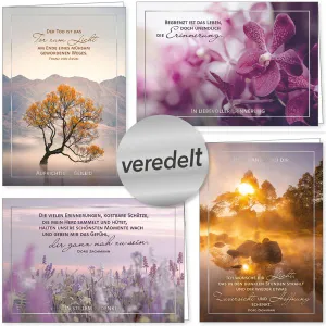 Produktbild des Artikels Faltkartenserie: Trauer, veredelt, 4 Stück (Schreibwaren)