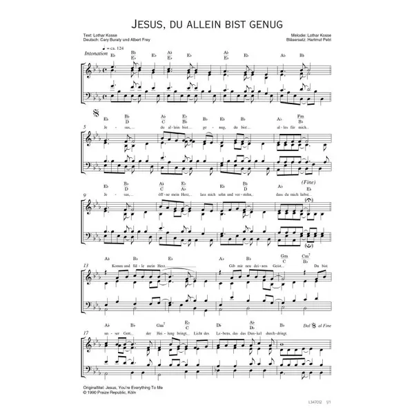 Produktbild des Artikels Jesus, du allein bist genug (Noten - Download)