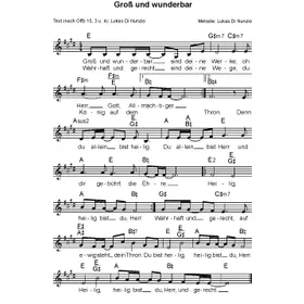 Produktbild des Artikels Groß und wunderbar (Noten - Download)