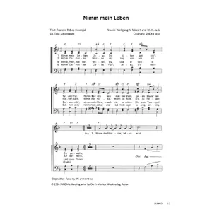 Produktbild des Artikels Nimm mein Leben (Noten - Download)