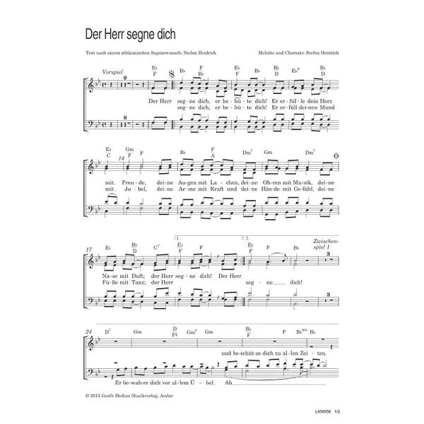 Produktbild des Artikels Der Herr segne dich (Noten - Download)