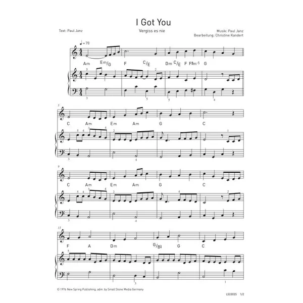 Produktbild des Artikels Vergiss es nie (Noten - Download)