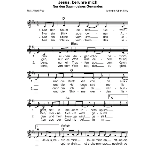 Produktbild des Artikels Jesus berühre mich (Noten - Download)