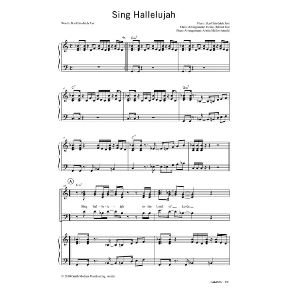 Produktbild des Artikels Sing Hallelujah (Noten - Download)