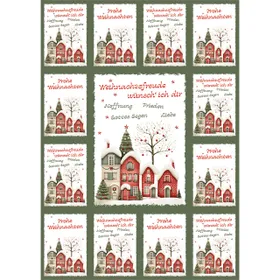 Produktbild des Artikels Aufkleber-Grußkarten: Weihnachtsfreude 4 Stück (Schreibwaren)