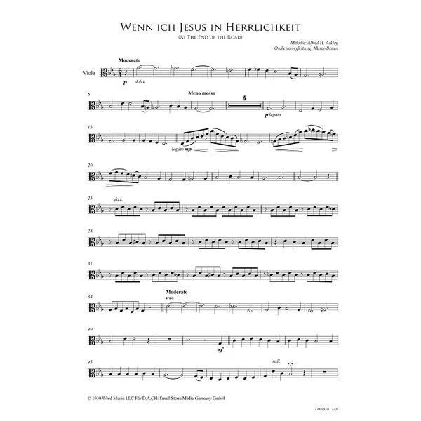 Produktbild des Artikels Wenn ich Jesus in Herrlichkeit (Violla) (Noten - Download)