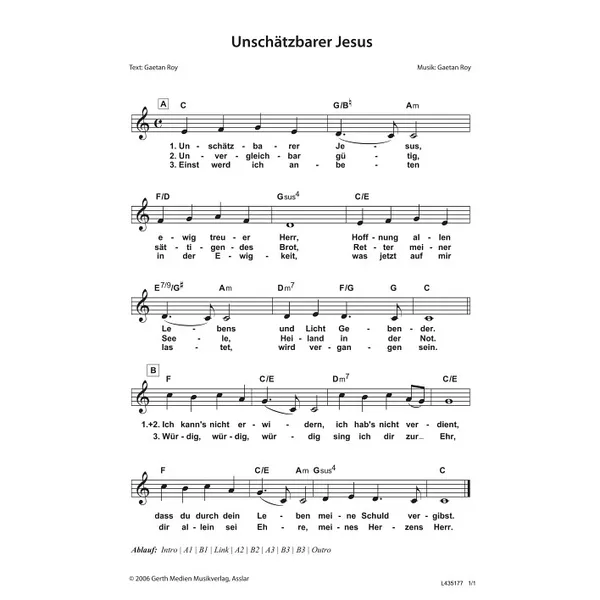 Produktbild des Artikels Unschätzbarer Jesus (Noten - Download)