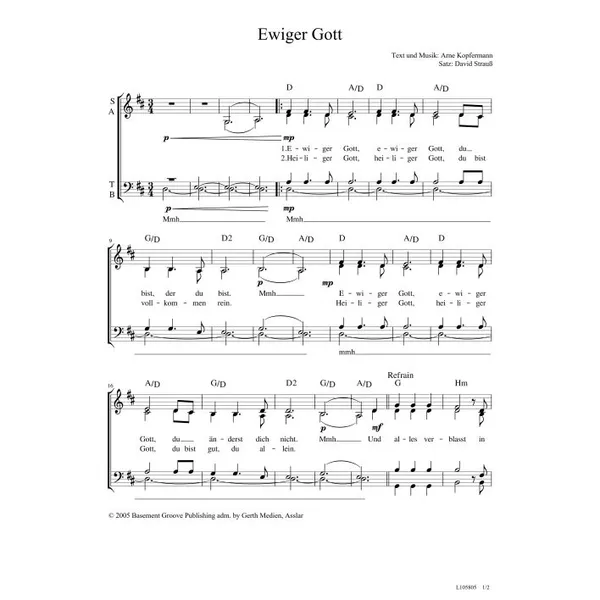 Produktbild des Artikels Ewiger Gott (Noten - Download)