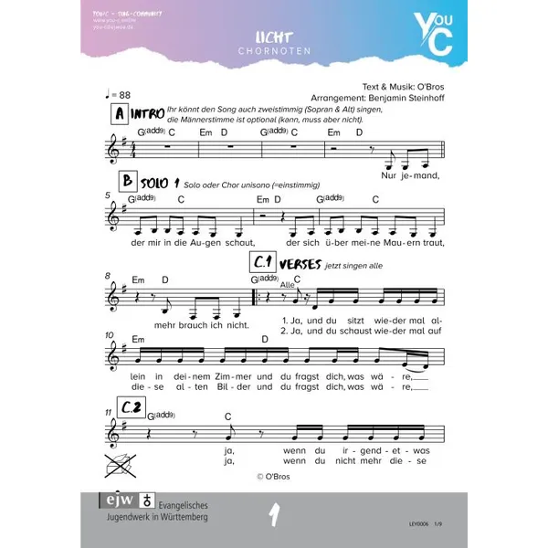 Produktbild des Artikels Licht (Noten - Download)