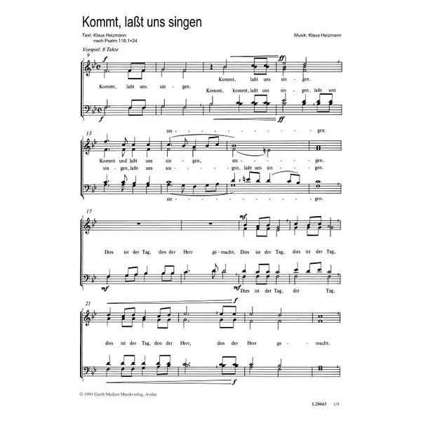 Produktbild des Artikels Kommt, lasst uns singen (Noten - Download)
