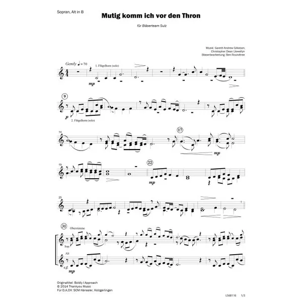 Produktbild des Artikels Mutig komm ich vor den Thron (Noten - Download)