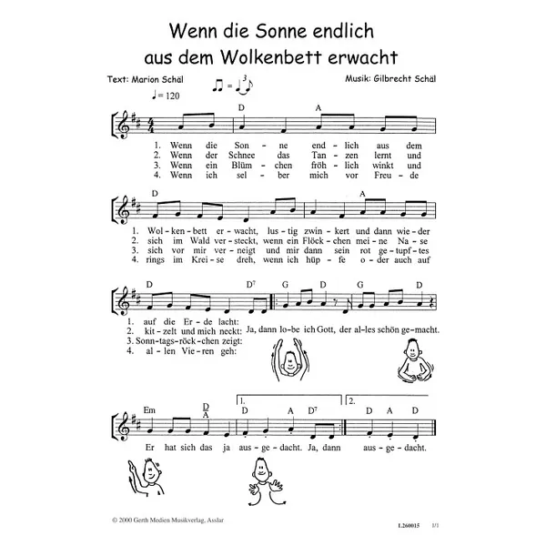 Produktbild des Artikels Wenn die Sonne endlich aus dem Wolkenbett erwacht (Noten - Download)