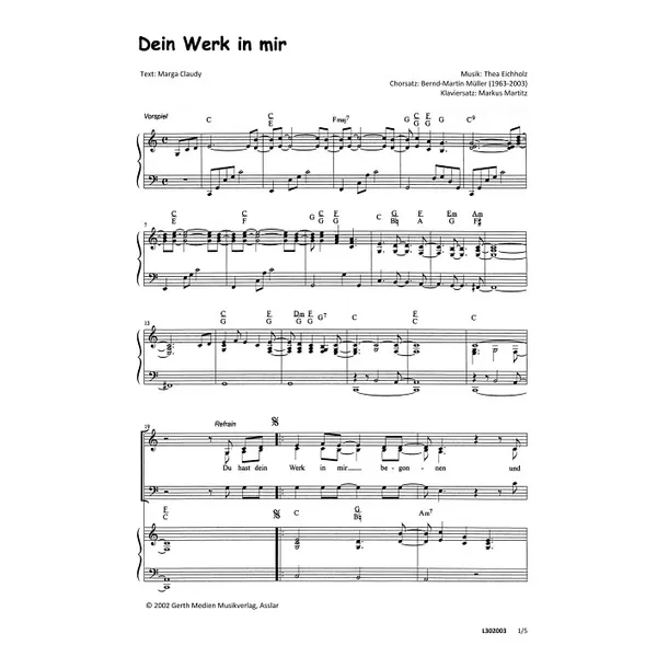 Produktbild des Artikels Dein Werk in mir (Noten - Download)
