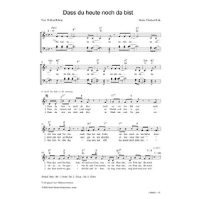 Produktbild des Artikels Dass du heute noch da bist (Noten - Download)