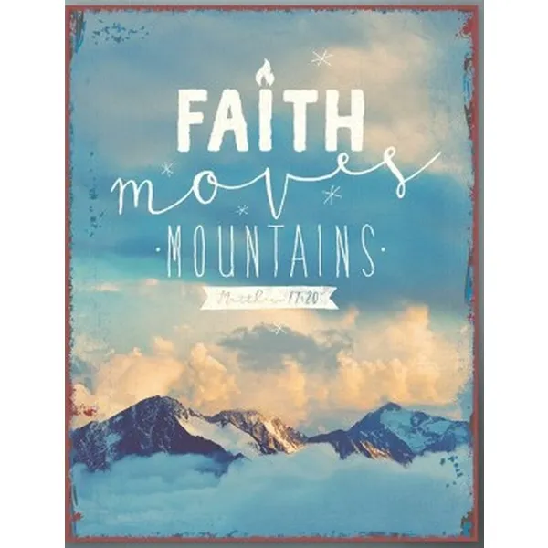 Produktbild des Artikels Metallschild groß - Faith moves Mountains ()