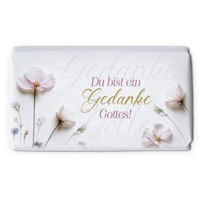 Produktbild des Artikels Schokoladengrüsse "Du bist ein Gedanke Gottes!" (40g) (Lebensmittel)