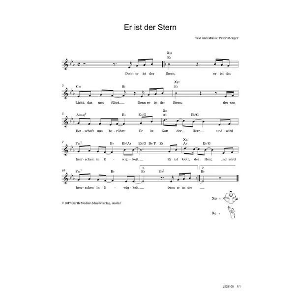 Produktbild des Artikels Er ist der Stern (Noten - Download)