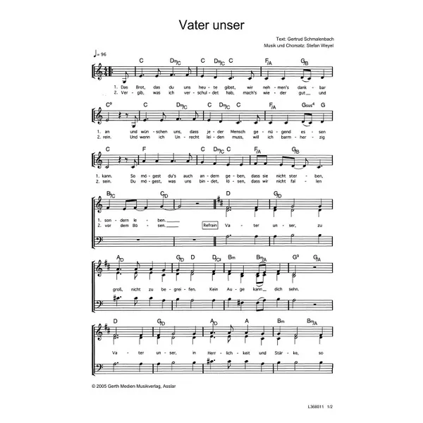 Produktbild des Artikels Vater unser (Noten - Download)