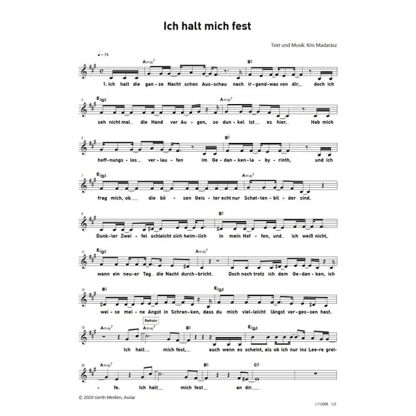 Produktbild des Artikels Ich halt mich fest (Noten - Download)