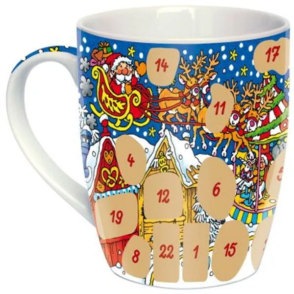 Produktbild des Artikels Adventskalender-Tasse "Weihnachtsmarkt" bunt ()
