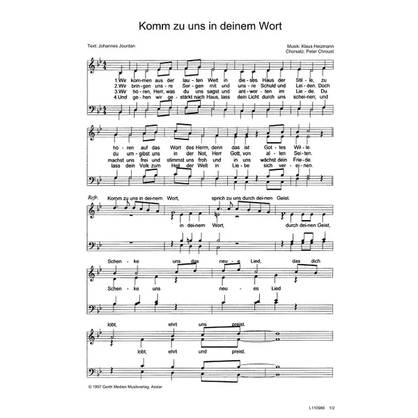 Produktbild des Artikels Komm zu uns in deinem Wort (Noten - Download)