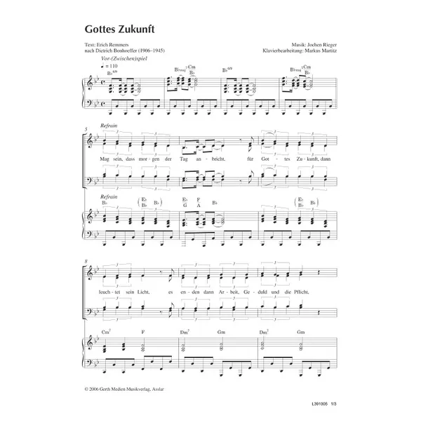 Produktbild des Artikels Gottes Zukunft (Noten - Download)