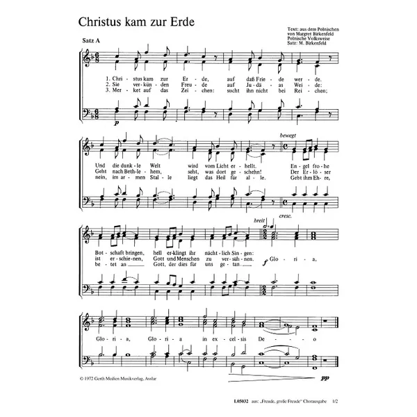 Produktbild des Artikels Christus kam zur Erde (Noten - Download)