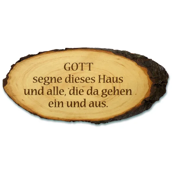 Produktbild des Artikels Baumrindenscheibe "Gott segne dieses Haus" ()