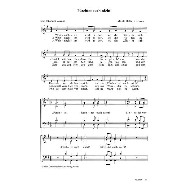 Produktbild des Artikels Fürchtet euch nicht (Noten - Download)