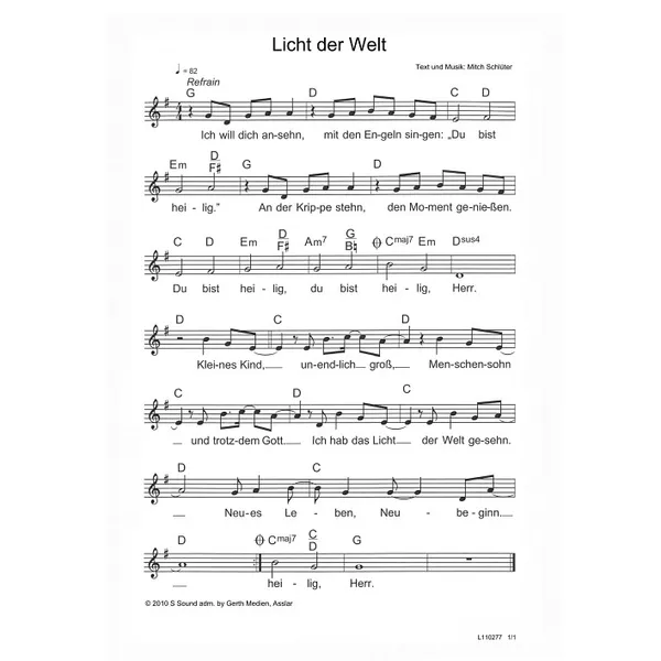 Produktbild des Artikels Licht der Welt (Noten - Download)