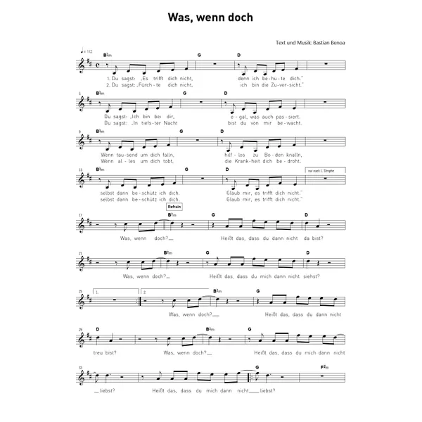Produktbild des Artikels Was wenn doch (Noten - Download)