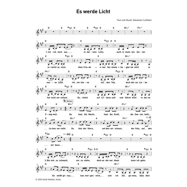 Produktbild des Artikels Es werde Licht (Noten - Download)