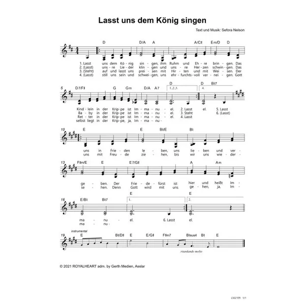Produktbild des Artikels Lasst uns dem König singen (Noten - Download)