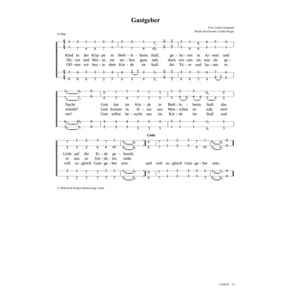 Produktbild des Artikels Gastgeber (Noten - Download)
