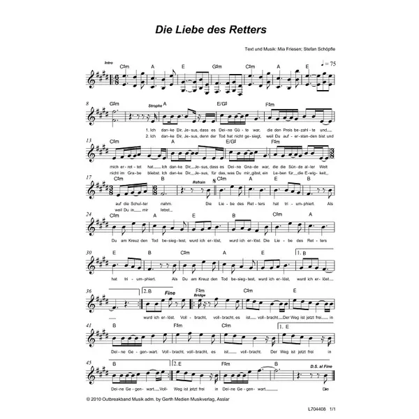 Produktbild des Artikels Die Liebe des Retters (Noten - Download)