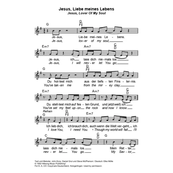 Produktbild des Artikels Jesus Liebe meines Lebens (Noten - Download)